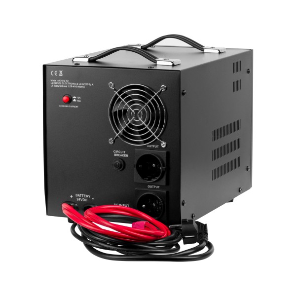 Zasilacz awaryjny KEMOT PROsinus-2600/24  przetwornica z czystym przebiegiem sinusoidalnym i funkcją ładowania  24V 230V 2600VA/1800W - kolor czarny