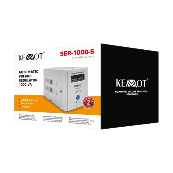 Automatyczny stabilizator napięcia  KEMOT SER-1000-S , precyzja 8%