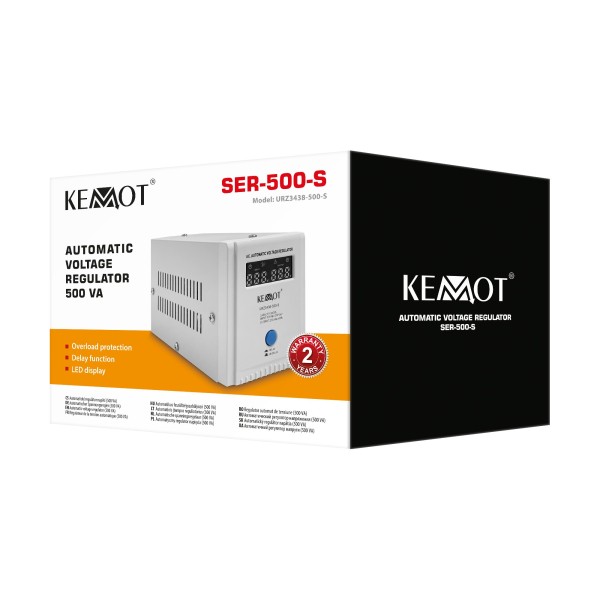 Automatyczny stabilizator napięcia  KEMOT SER-500-S , precyzja 8%