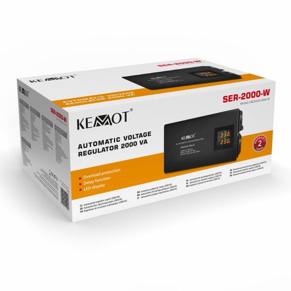 Automatyczny stabilizator napięcia  KEMOT SER-2000-W , precyzja 8%