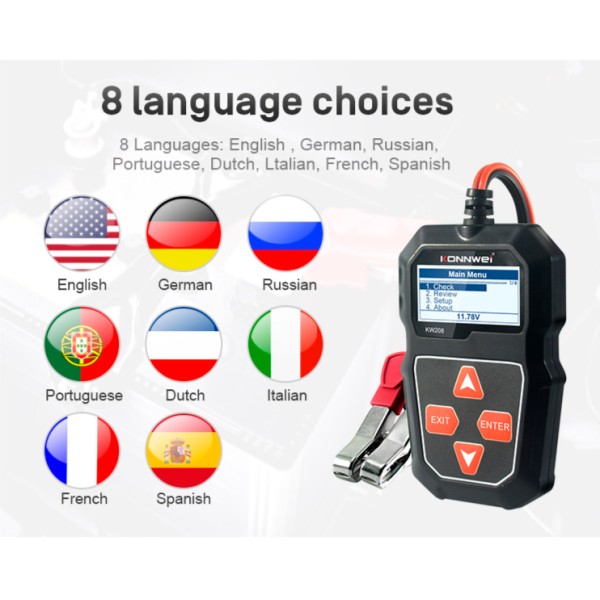 Miernik baterii Konnwei KW208