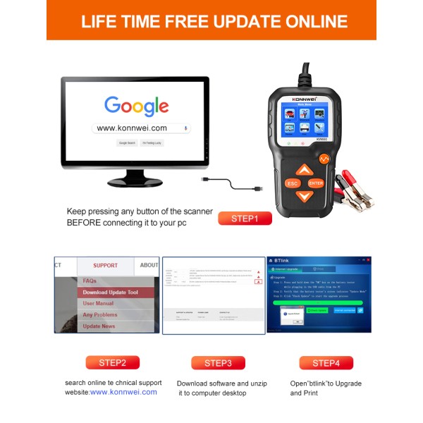 Miernik baterii Konnwei KW650