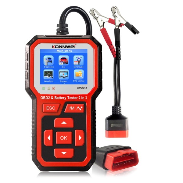Miernik diagnostyczny, skaner OBD2, tester baterii  Konnwei KW681