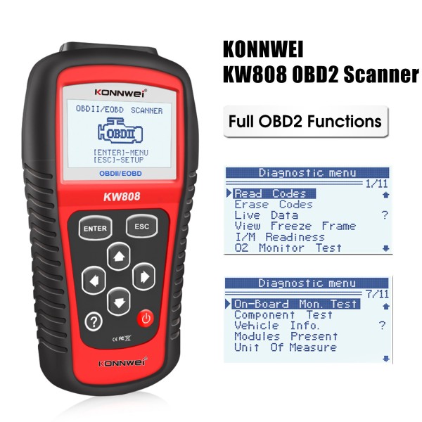 Miernik diagnostyczny, skaner OBD2  Konnwei KW808