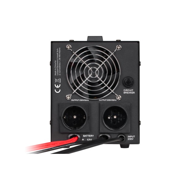 Zasilacz awaryjny KEMOT PROsinus-500 przetwornica z czystym przebiegiem sinusoidalnym i funkcją ładowania 12V 230V 500VA/300W - kolor czarny