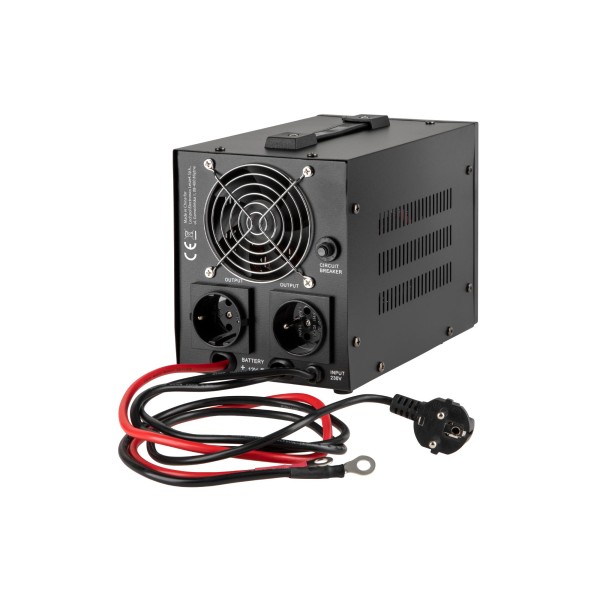 Zasilacz awaryjny KEMOT PROsinus-500 przetwornica z czystym przebiegiem sinusoidalnym i funkcją ładowania 12V 230V 500VA/300W - kolor czarny