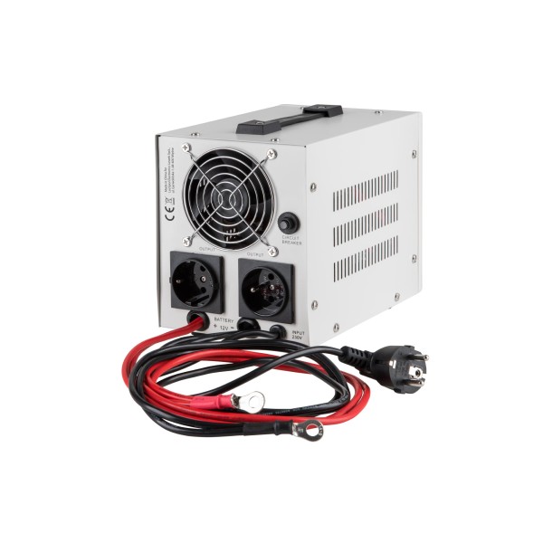 Zasilacz awaryjny KEMOT PROsinus-800 przetwornica z czystym przebiegiem sinusoidalnym i funkcją ładowania  12V 230V 800VA/500W