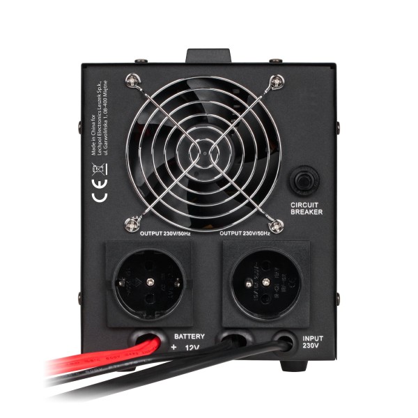 Zasilacz awaryjny KEMOT PROsinus-800 przetwornica z czystym przebiegiem sinusoidalnym i funkcją ładowania 12V 230V 800VA/500W - kolor czarny