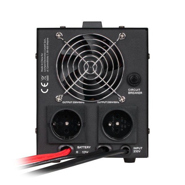 Zasilacz awaryjny KEMOT PROsinus-1000  przetwornica z czystym przebiegiem sinusoidalnym i funkcją ładowania  12V 230V 1000VA/700W - kolor czarny
