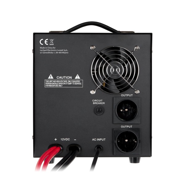 Zasilacz awaryjny KEMOT PROsinus-2000  przetwornica z czystym przebiegiem sinusoidalnym i funkcją ładowania 12V 230V 2000VA/1200W - kolor czarny