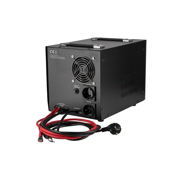 Zasilacz awaryjny KEMOT PROsinus-2000  przetwornica z czystym przebiegiem sinusoidalnym i funkcją ładowania 12V 230V 2000VA/1200W - kolor czarny