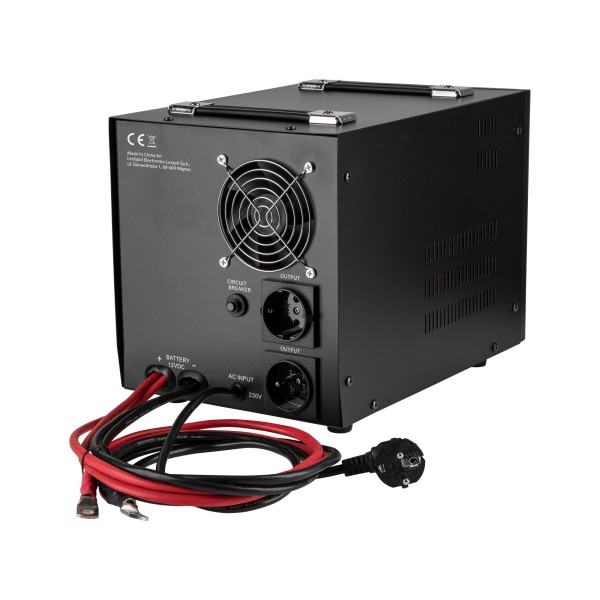 Zasilacz awaryjny KEMOT PROsinus-2000  przetwornica z czystym przebiegiem sinusoidalnym i funkcją ładowania 12V 230V 2000VA/1200W - kolor czarny