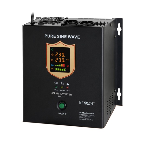 Przetwornica solarna naścienna ( inwerter )  KEMOT PROsolar-2500 ( 24V 230V 25000VA/1800W )