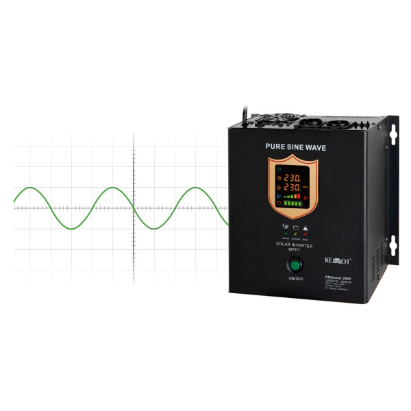 Przetwornica solarna naścienna ( inwerter )  KEMOT PROsolar-2500 ( 24V 230V 25000VA/1800W )
