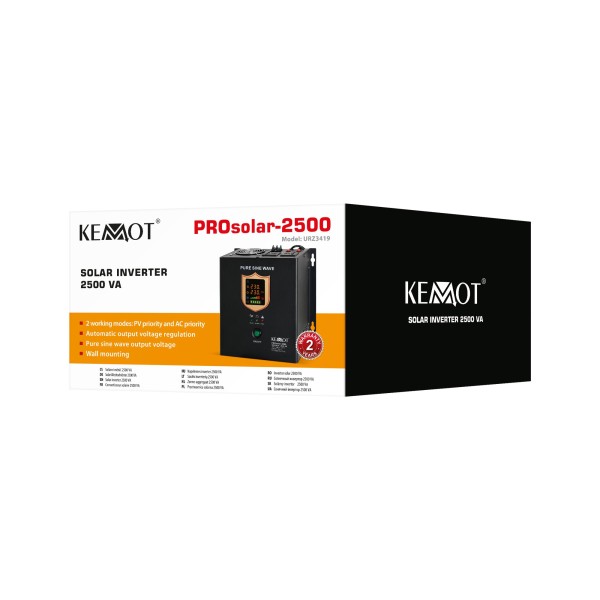 Przetwornica solarna naścienna ( inwerter )  KEMOT PROsolar-2500 ( 24V 230V 25000VA/1800W )