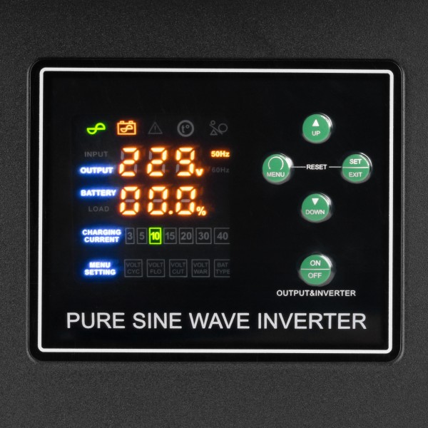Zasilacz awaryjny KEMOT PROsinus-1500-LFP4  przetwornica z czystym przebiegiem sinusoidalnym i funkcją ładowania  12V 230V 1500VA/1050W