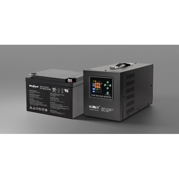 Zasilacz awaryjny KEMOT PROsinus-1500-LFP4  przetwornica z czystym przebiegiem sinusoidalnym i funkcją ładowania  12V 230V 1500VA/1050W