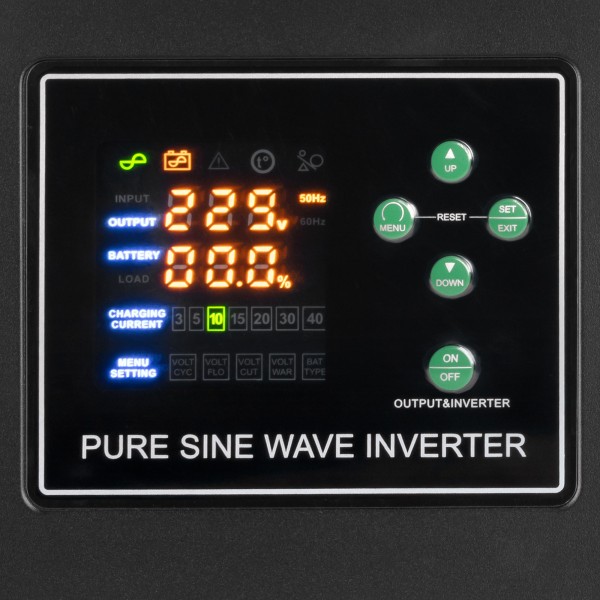 Zasilacz awaryjny KEMOT PROsinus-1500/24-LFP4  przetwornica z czystym przebiegiem sinusoidalnym i funkcją ładowania  24V 230V 1500VA/1050W
