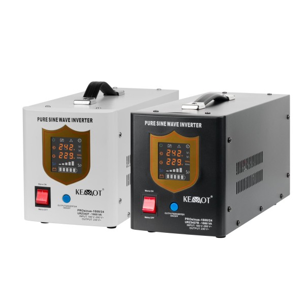 Zasilacz awaryjny KEMOT PROsinus-1500/24  przetwornica z czystym przebiegiem sinusoidalnym i funkcją ładowania  24V 230V 1500VA/1050W