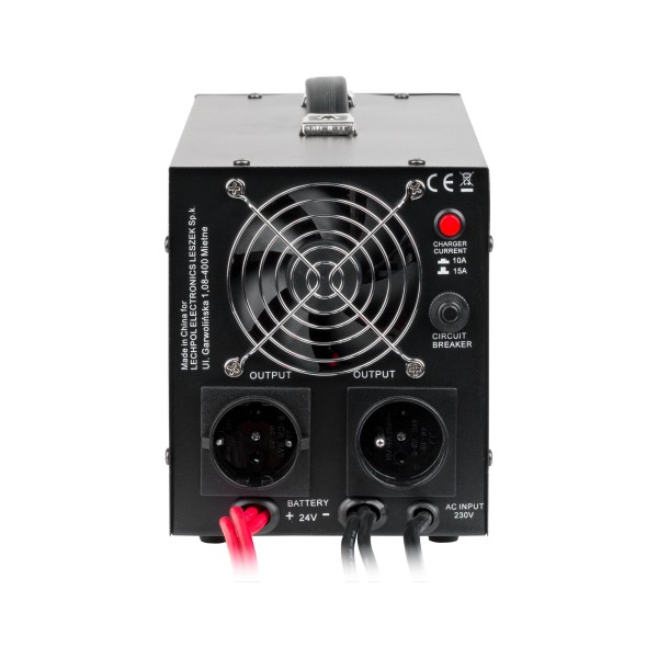 Zasilacz awaryjny KEMOT PROsinus-1500/24  przetwornica z czystym przebiegiem sinusoidalnym i funkcją ładowania  24V 230V 1500VA/1050W - kolor czarny