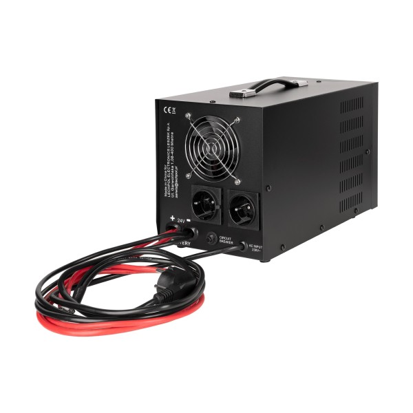 Zasilacz awaryjny KEMOT PROsinus-2000/24-LFP4  przetwornica z czystym przebiegiem sinusoidalnym i funkcją ładowania  24V 230V 2000VA/1400W