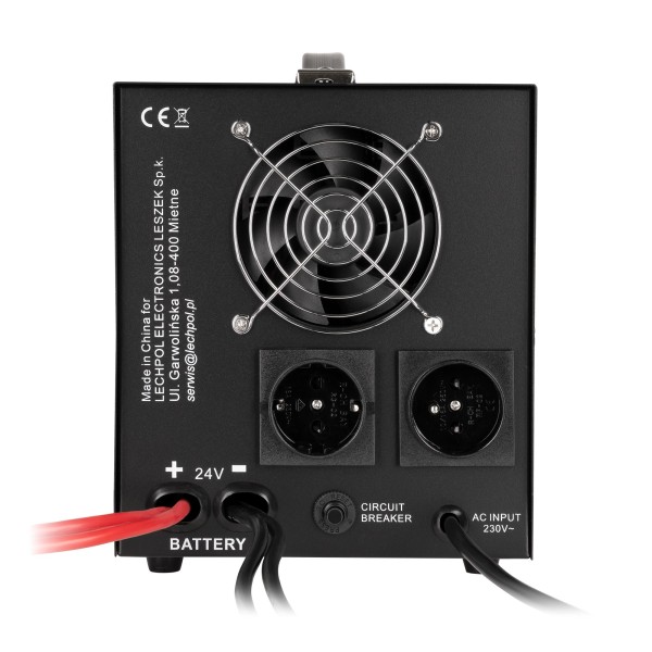 Zasilacz awaryjny KEMOT PROsinus-2000/24-LFP4  przetwornica z czystym przebiegiem sinusoidalnym i funkcją ładowania  24V 230V 2000VA/1400W