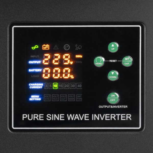 Zasilacz awaryjny KEMOT PROsinus-2000/24-LFP4  przetwornica z czystym przebiegiem sinusoidalnym i funkcją ładowania  24V 230V 2000VA/1400W