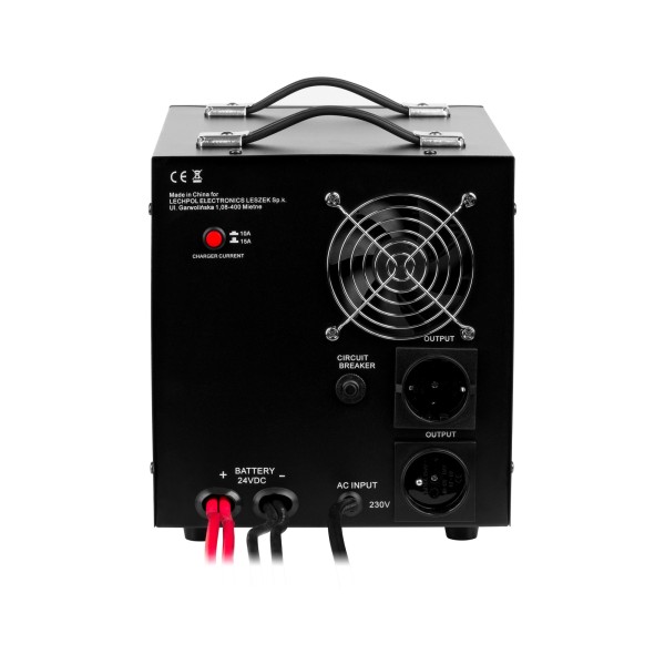 Zasilacz awaryjny KEMOT PROsinus-2600/24  przetwornica z czystym przebiegiem sinusoidalnym i funkcją ładowania  24V 230V 2600VA/1800W - kolor czarny