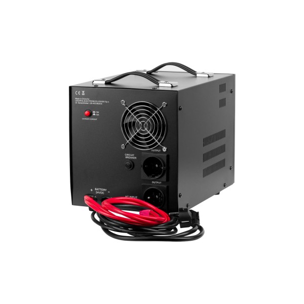 Zasilacz awaryjny KEMOT PROsinus-2600/24  przetwornica z czystym przebiegiem sinusoidalnym i funkcją ładowania  24V 230V 2600VA/1800W - kolor czarny