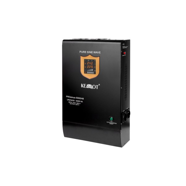 Zasilacz awaryjny KEMOT PROsinus-5000/48  przetwornica z czystym przebiegiem sinusoidalnym i funkcją ładowania  48V 230V 5000VA/3500W - naścienna