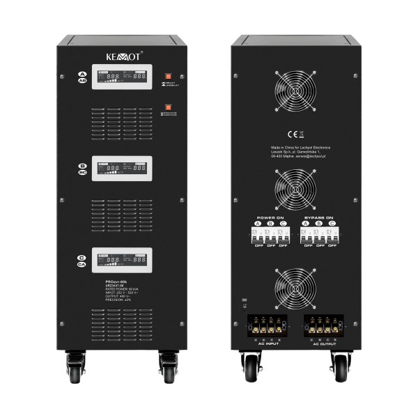 Automatyczny trójfazowy stabilizator napięcia  KEMOT PROavr-60k