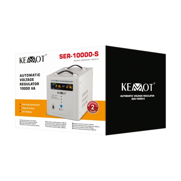 Automatyczny stabilizator napięcia  KEMOT SER-10000-S , precyzja 8%