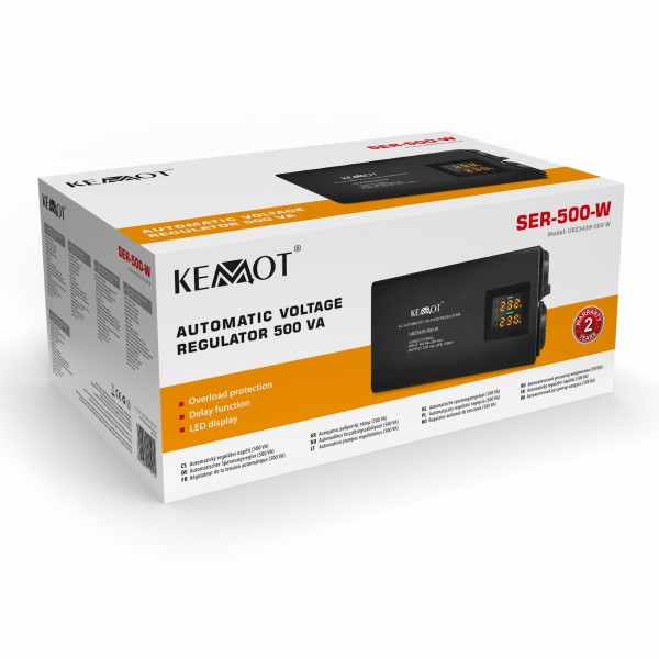 Automatyczny stabilizator napięcia  KEMOT SER-500-W , precyzja 8%
