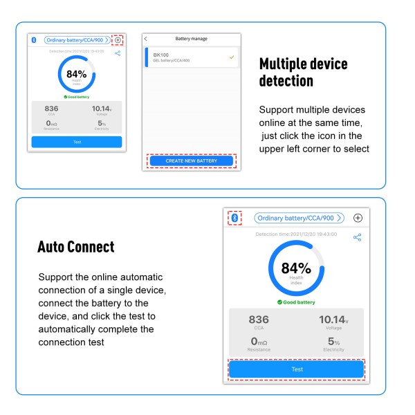 Miernik baterii Konnwei BK100