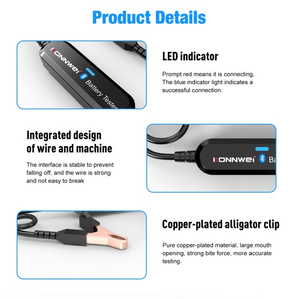 Miernik baterii Konnwei BK100