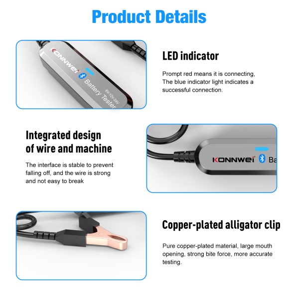 Miernik baterii Konnwei BK200