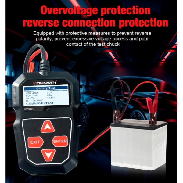 Miernik baterii Konnwei KW208