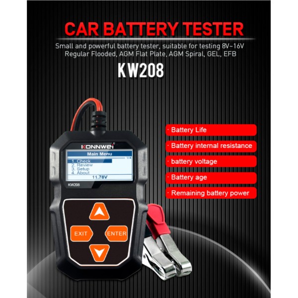 Miernik baterii Konnwei KW208