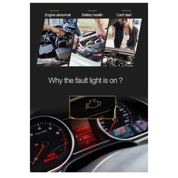 Miernik diagnostyczny, skaner OBD2, tester baterii  Konnwei KW681