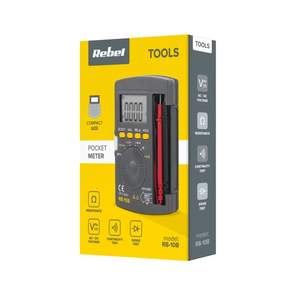 Miernik uniwersalny kieszonkowy  REBEL RB-10B