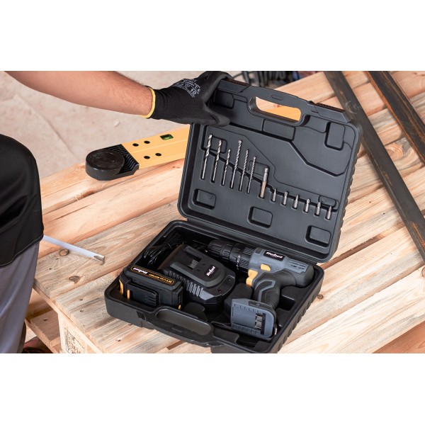 Akumulatorowa wiertarko-wkrętarka udarowa 20V 2A box