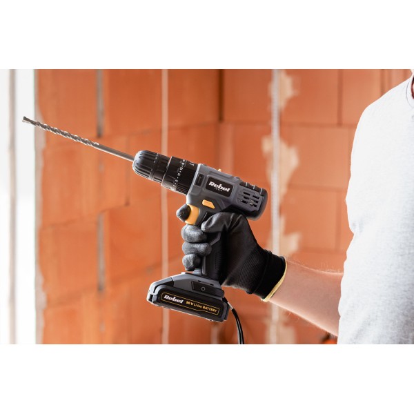 Akumulatorowa wiertarko-wkrętarka udarowa 20V 2A box