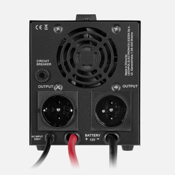 Zasilacz awaryjny Rebel POWER-500-LFP4 - przetwornica z czystym przebiegiem sinusoidalnym i funkcją ładowania  12V 230V 500VA/300W