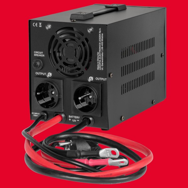 Zasilacz awaryjny Rebel POWER-500-LFP4 - przetwornica z czystym przebiegiem sinusoidalnym i funkcją ładowania  12V 230V 500VA/300W