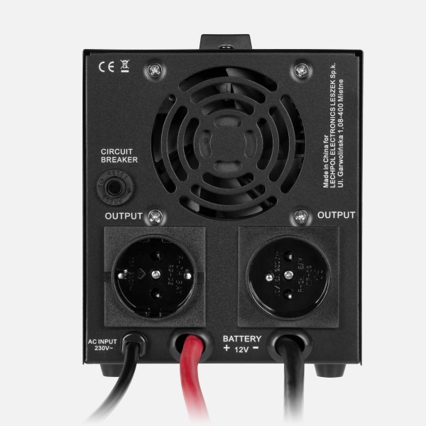 Zasilacz awaryjny Rebel POWER-800-LFP4 - przetwornica z czystym przebiegiem sinusoidalnym i funkcją ładowania  12V 230V 800VA/500W