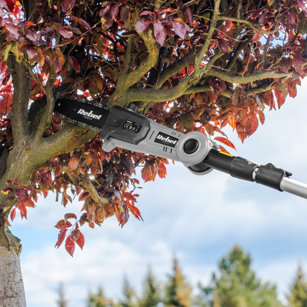 Teleskopowe nożyce akumulatorowe + piła 2w1 Rebel