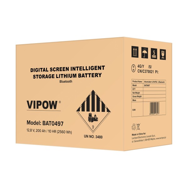 Akumulator żelowy LiFePO4 Bluetooth 200Ah BMS