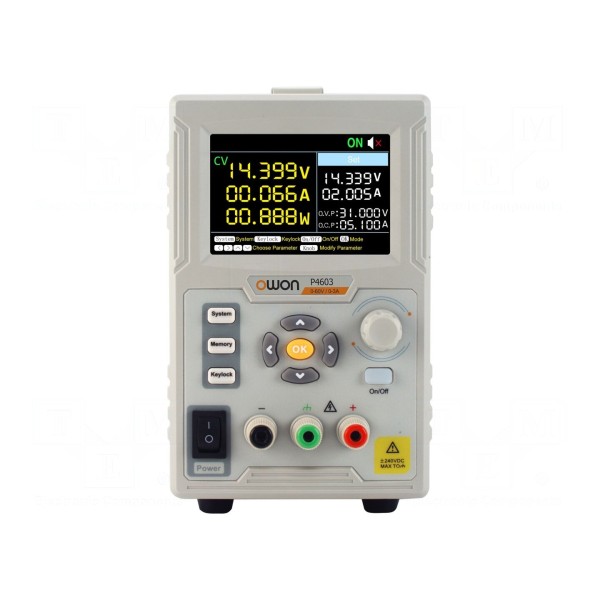 Zasilacz laboratoryjny: programowalny OWON P4603