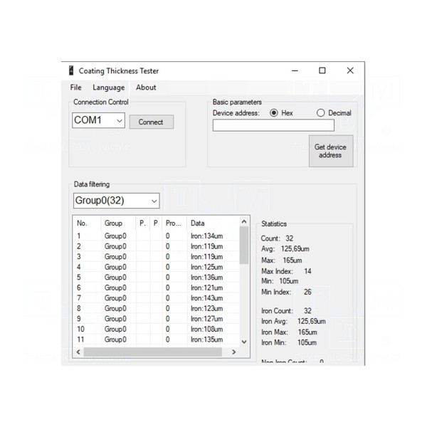 Tester: grubości PCE INSTRUMENTS PCE-CT 65