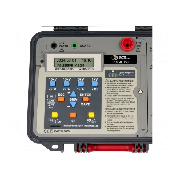 Miernik: rezystancji izolacji PCE INSTRUMENTS PCE-IT 150